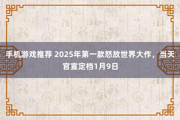 手机游戏推荐 2025年第一款怒放世界大作，当天官宣定档1月9日