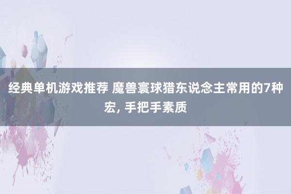 经典单机游戏推荐 魔兽寰球猎东说念主常用的7种宏, 手把手素质