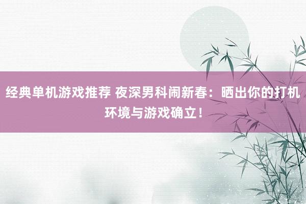 经典单机游戏推荐 夜深男科闹新春：晒出你的打机环境与游戏确立！