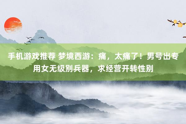 手机游戏推荐 梦境西游：痛，太痛了！男号出专用女无级别兵器，求经营开转性别